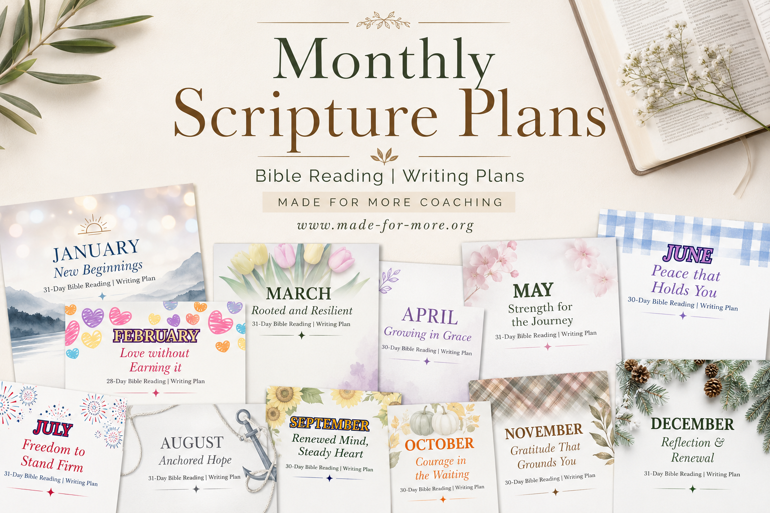 Monthly Scripture Plans - Made for More Coaching, LLC